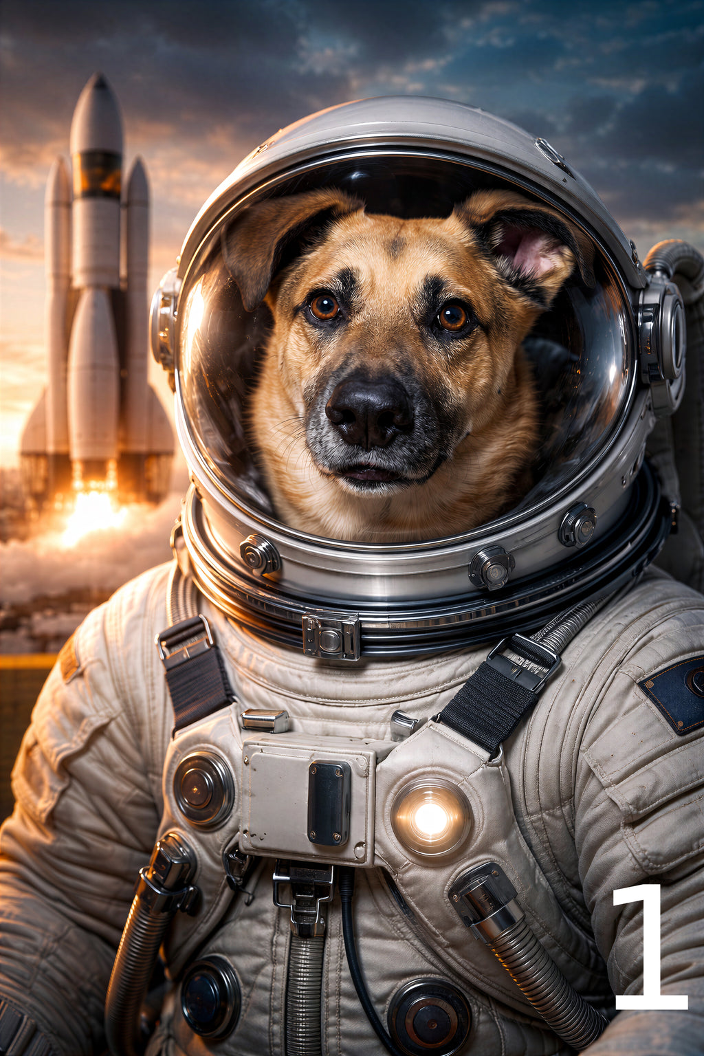 Portret astronauty w ramce