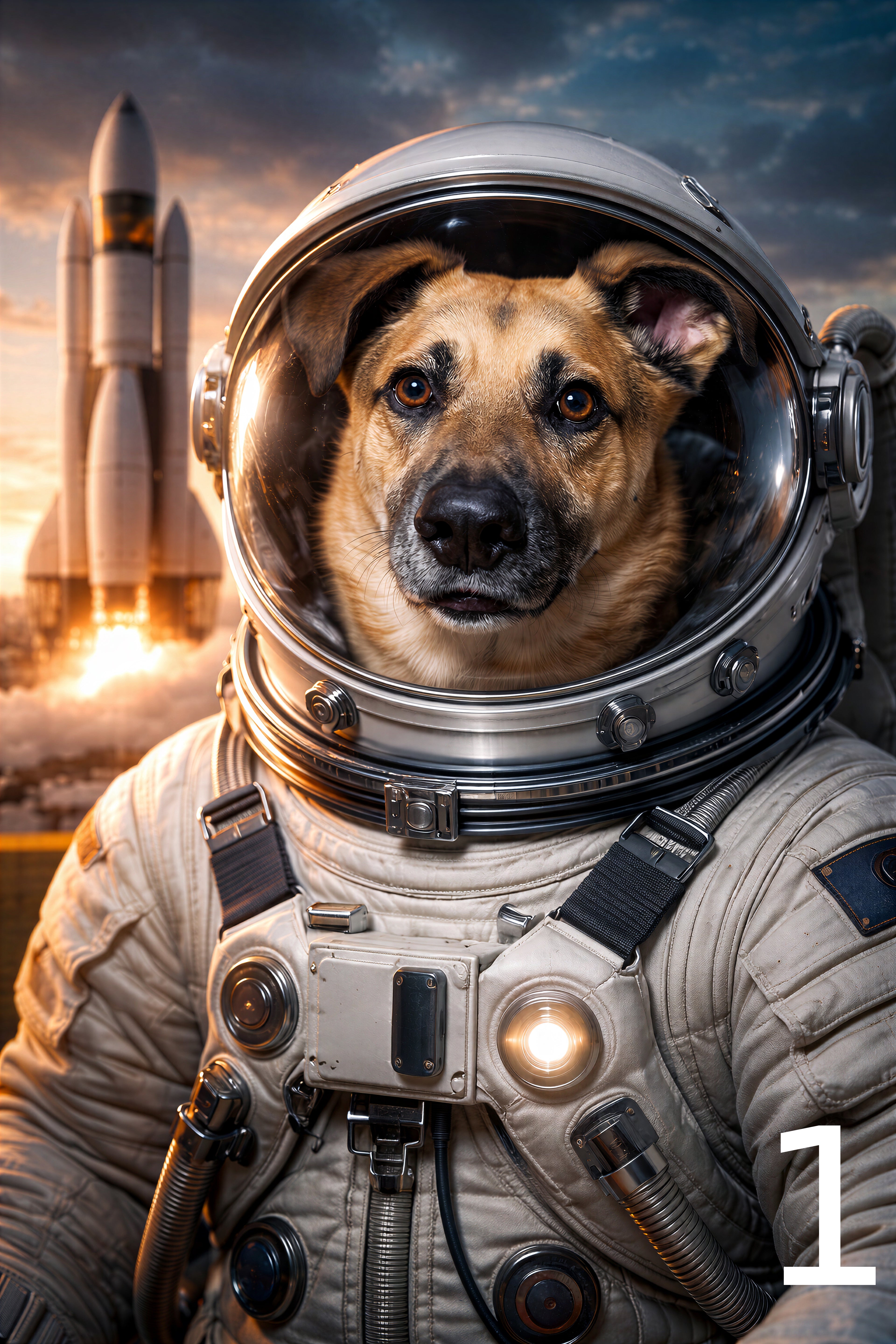 Portret astronauty w ramce