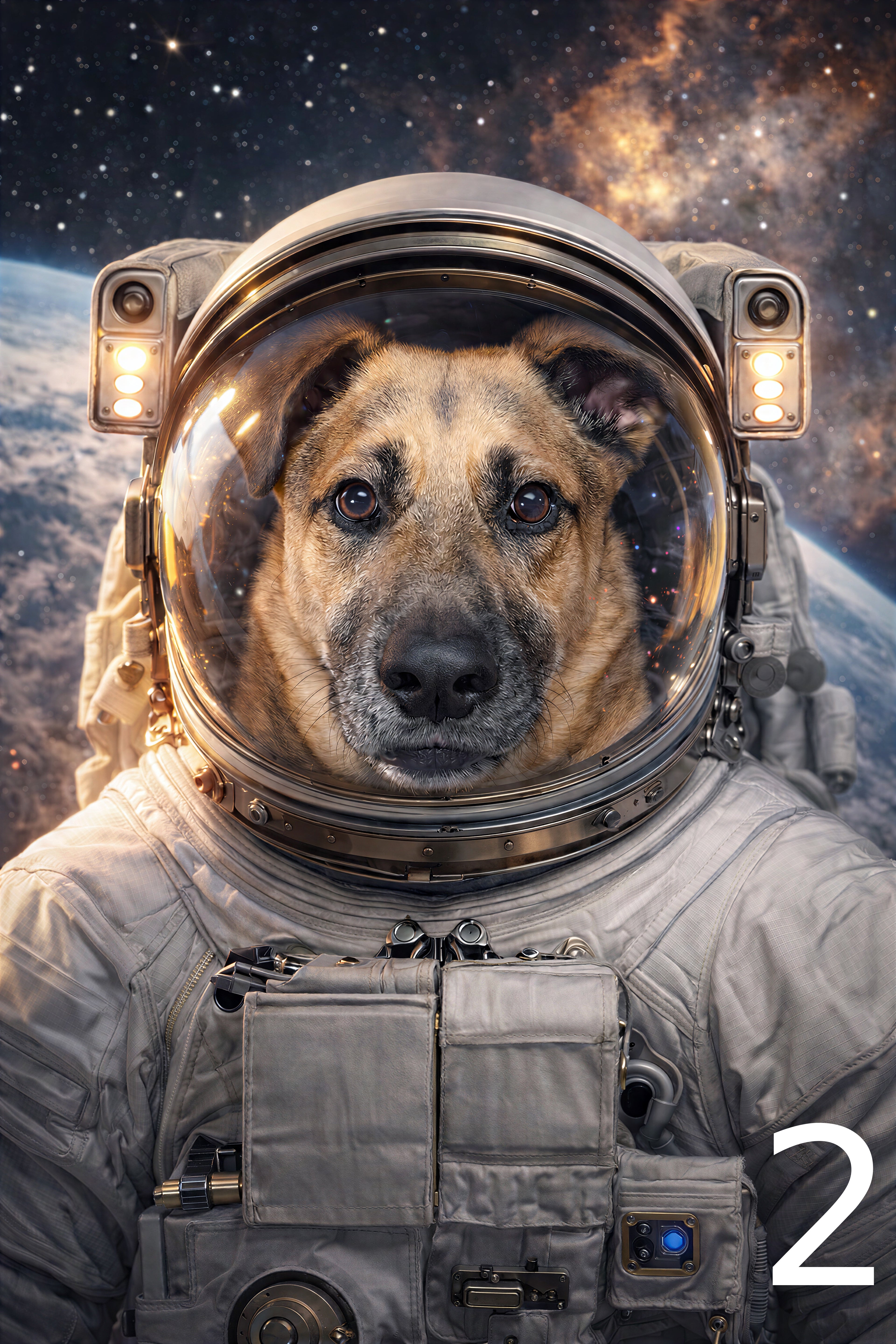 Portret astronauty w ramce