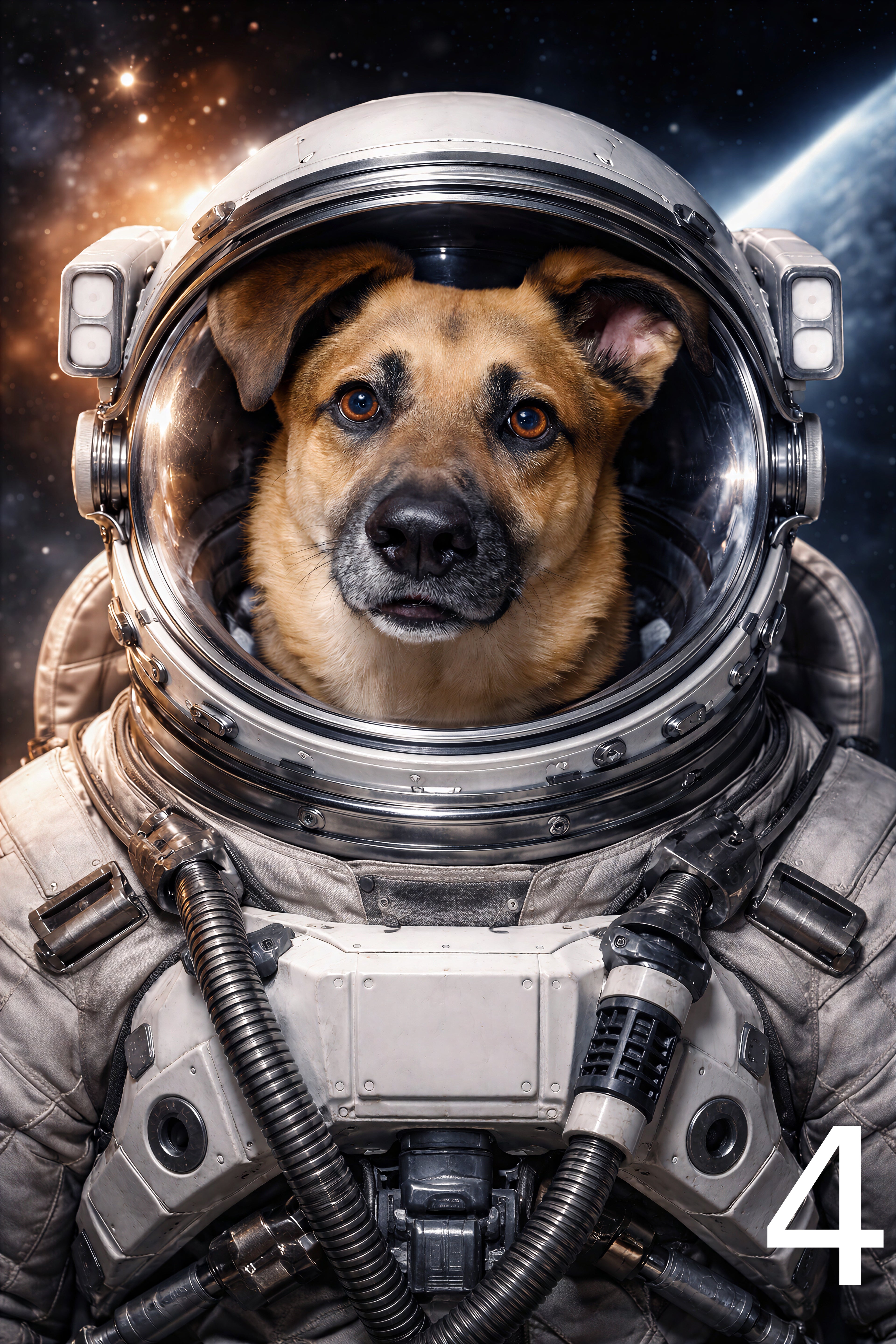 Portret astronauty w ramce