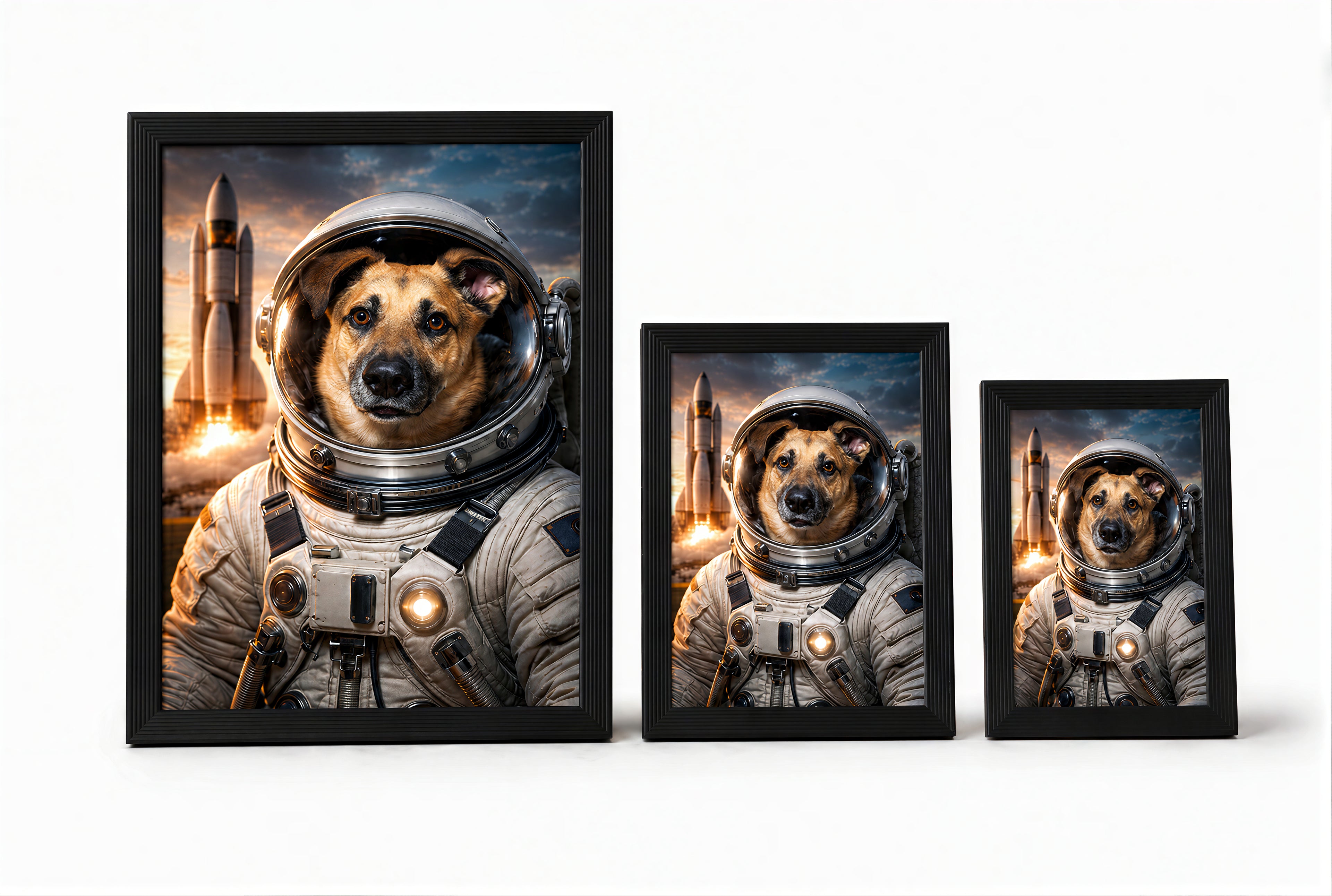 Portret astronauty w ramce
