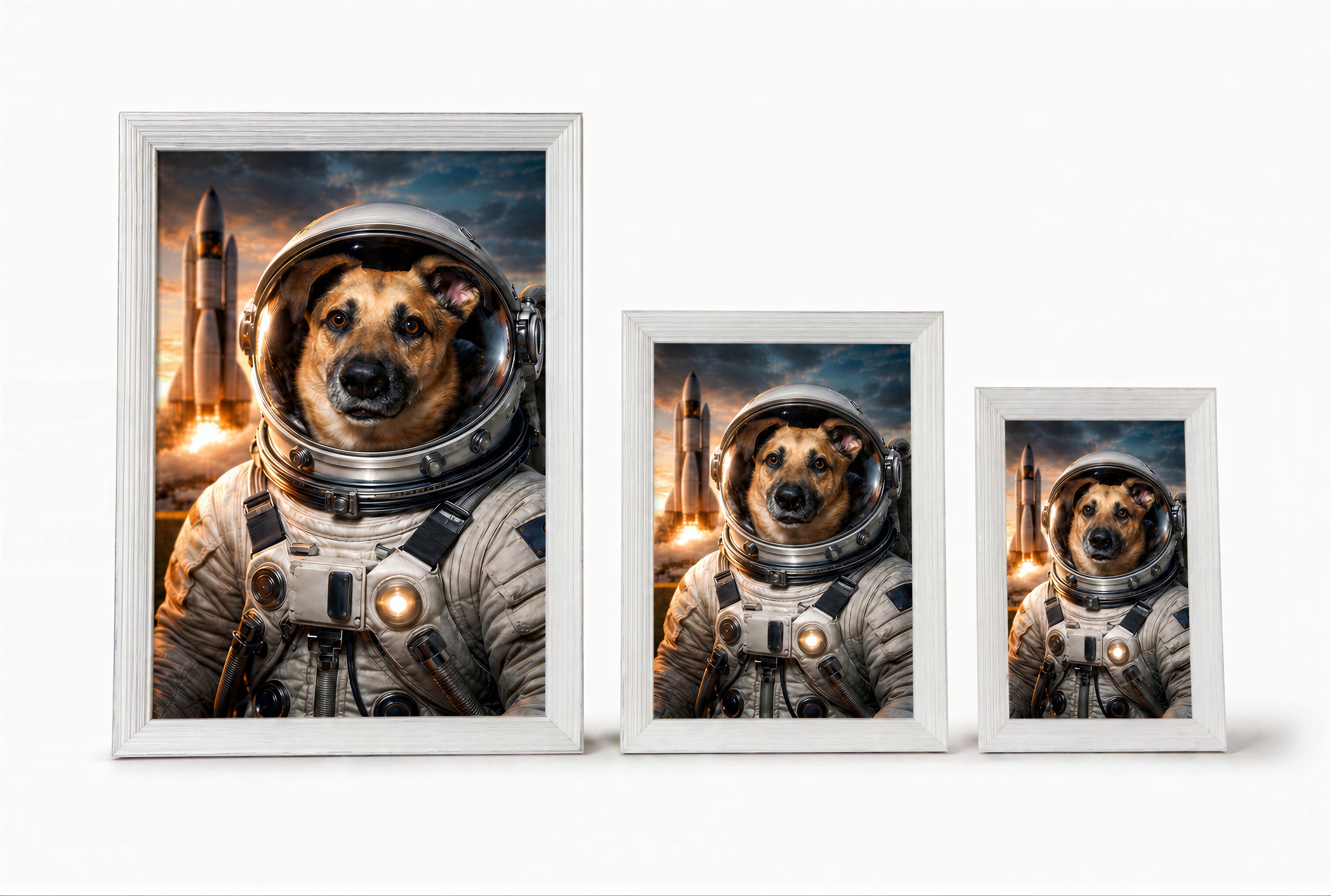 Portret astronauty w ramce