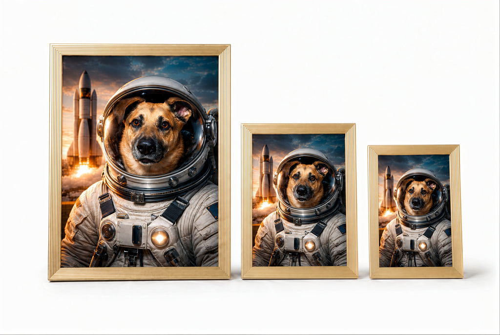 Portret astronauty w ramce