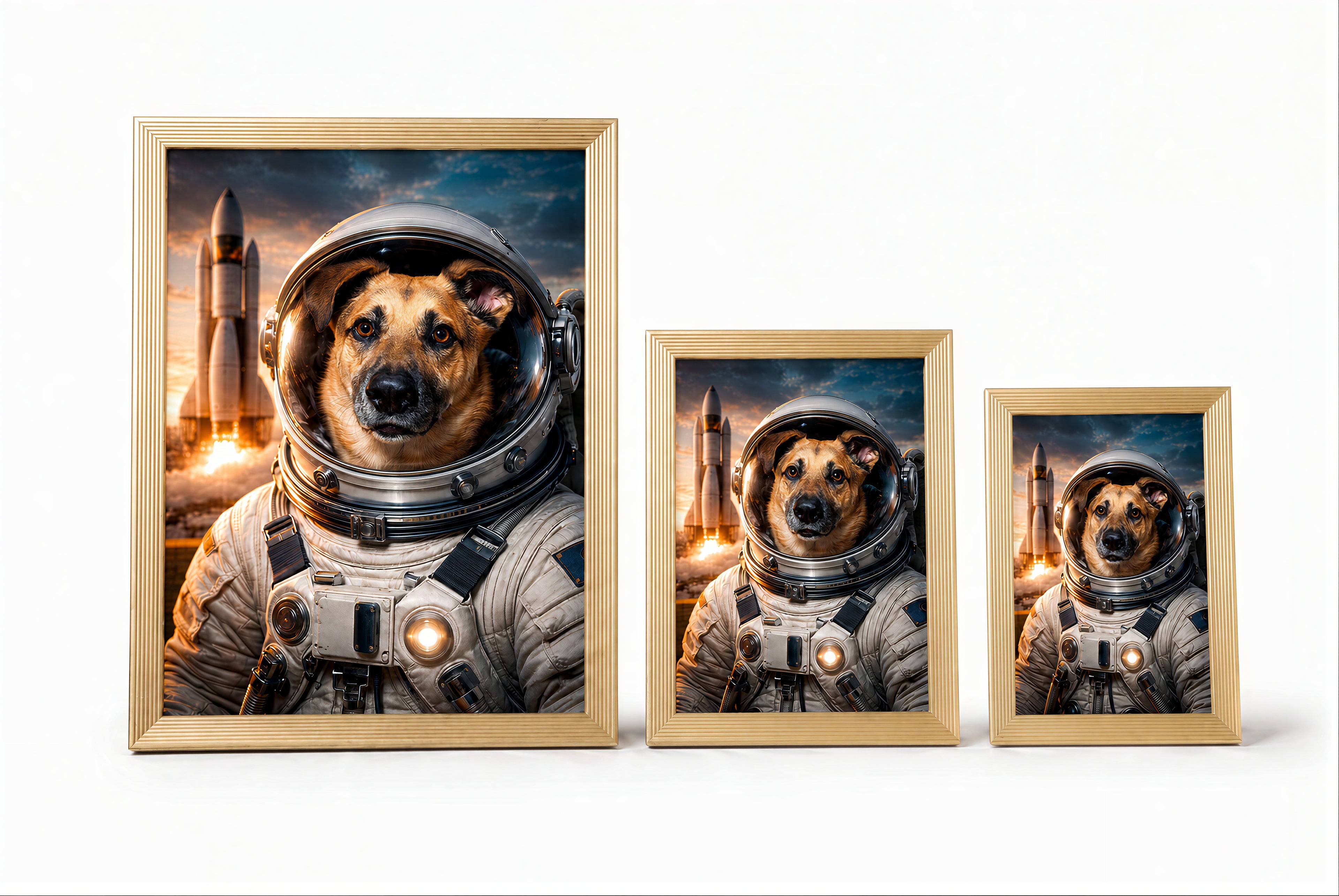 Portret astronauty w ramce